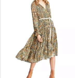 Free people feeling groovy maxi floral dress with slip - size medium